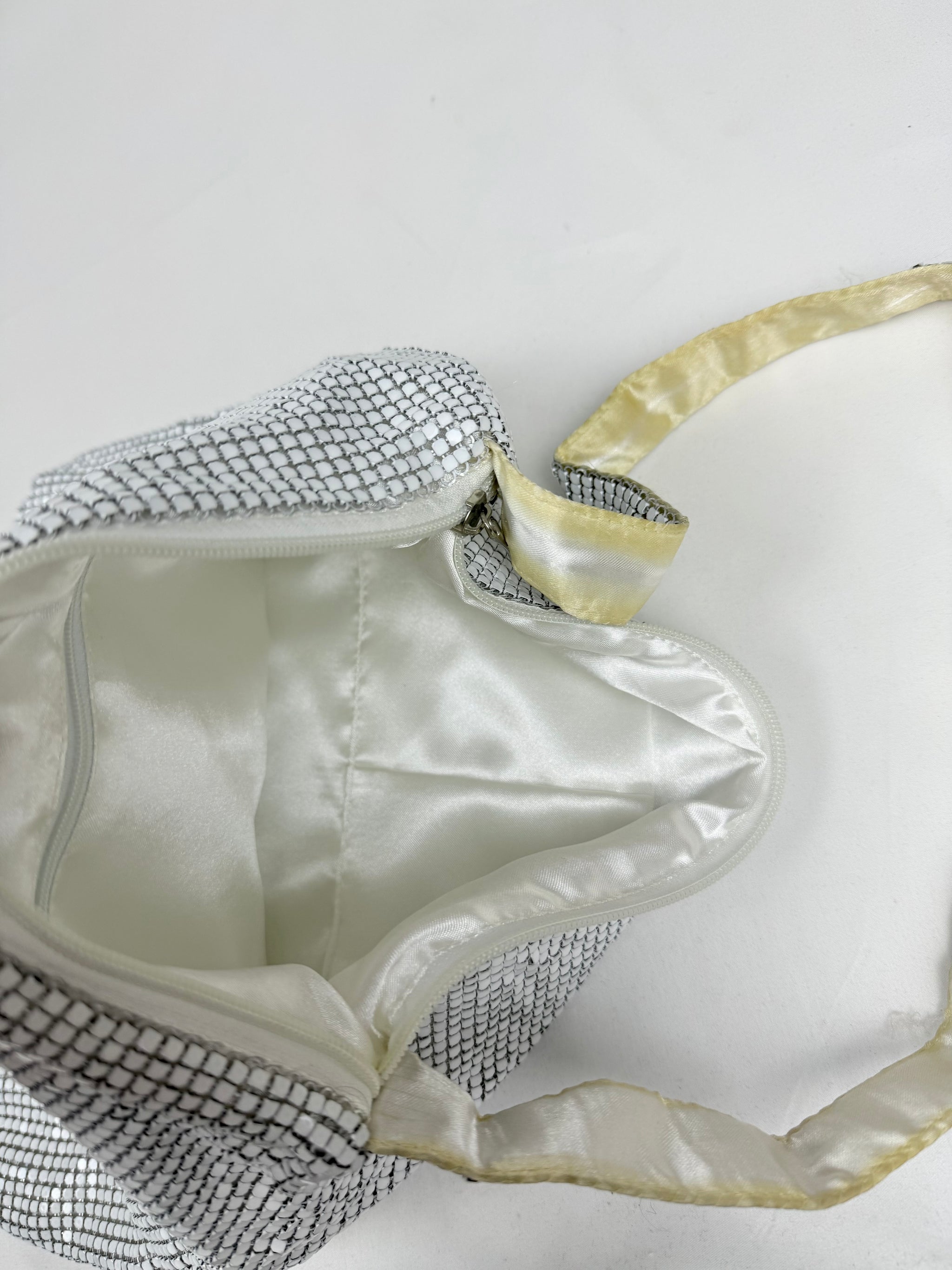 Silver sequins besace bag (31x32cm)