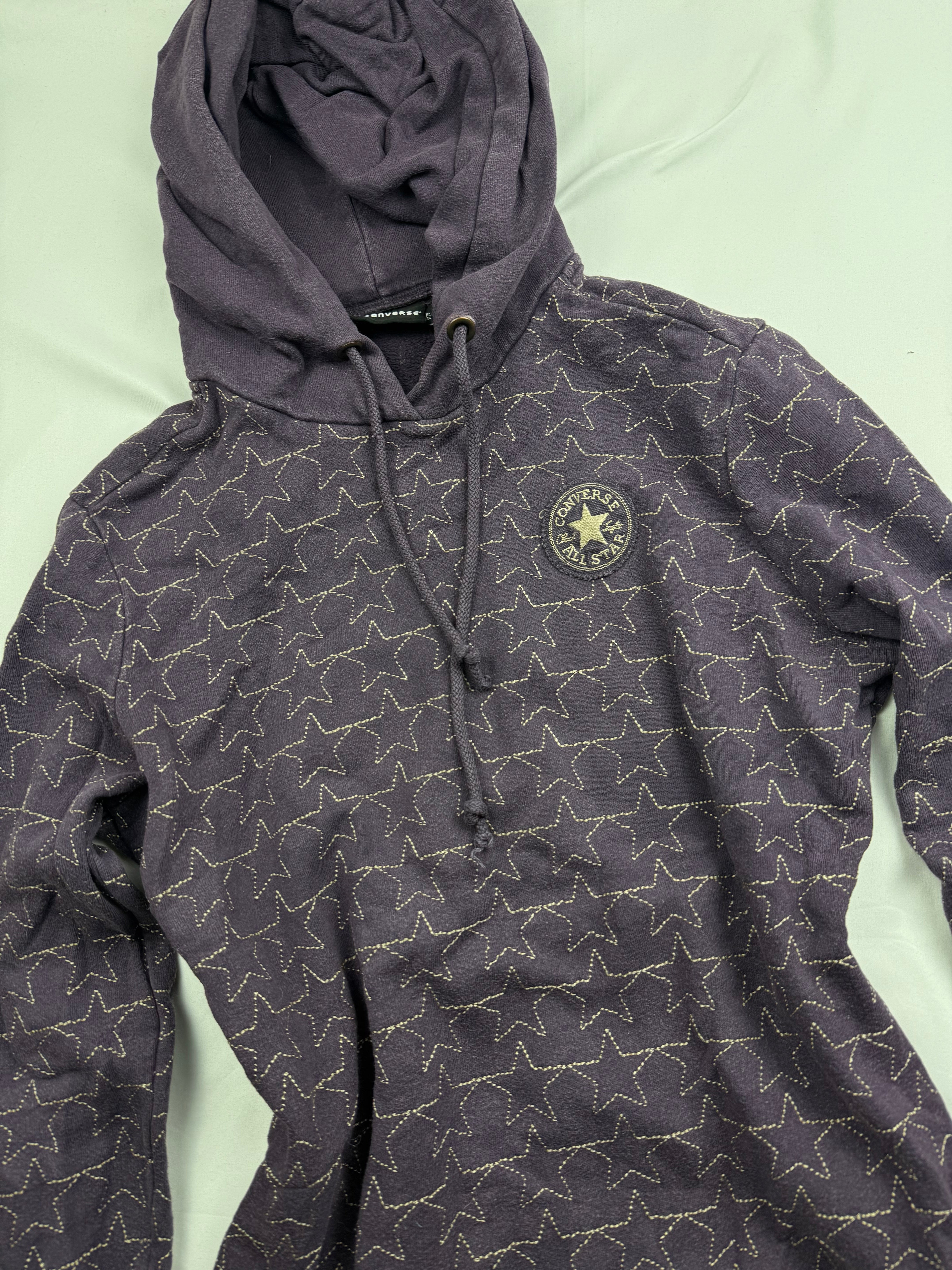 Purple logo cotton hoodie (S/M)