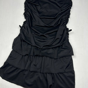 Black pleated bustier mini dress (S)