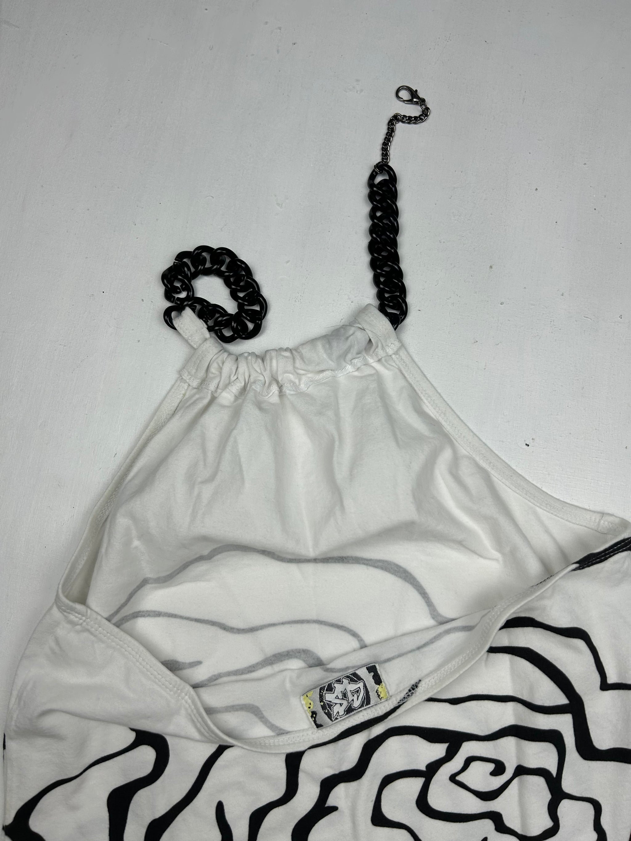 Graphic chain halter top (M)
