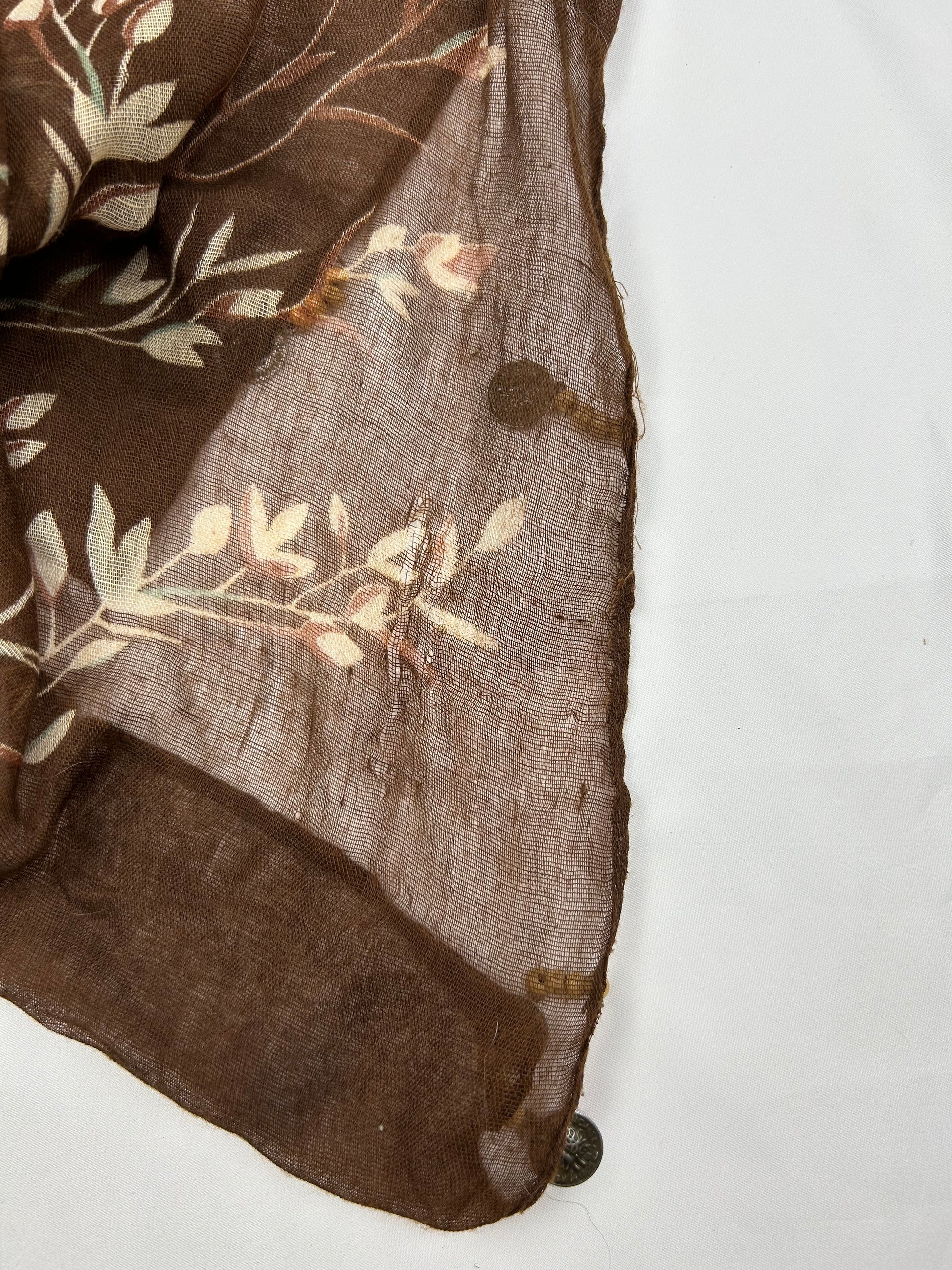 Brown multiway 100% cotton & sequins scarf top (90x90cm)