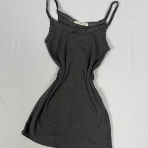 Khaki ribbed stretchy cami top (M)