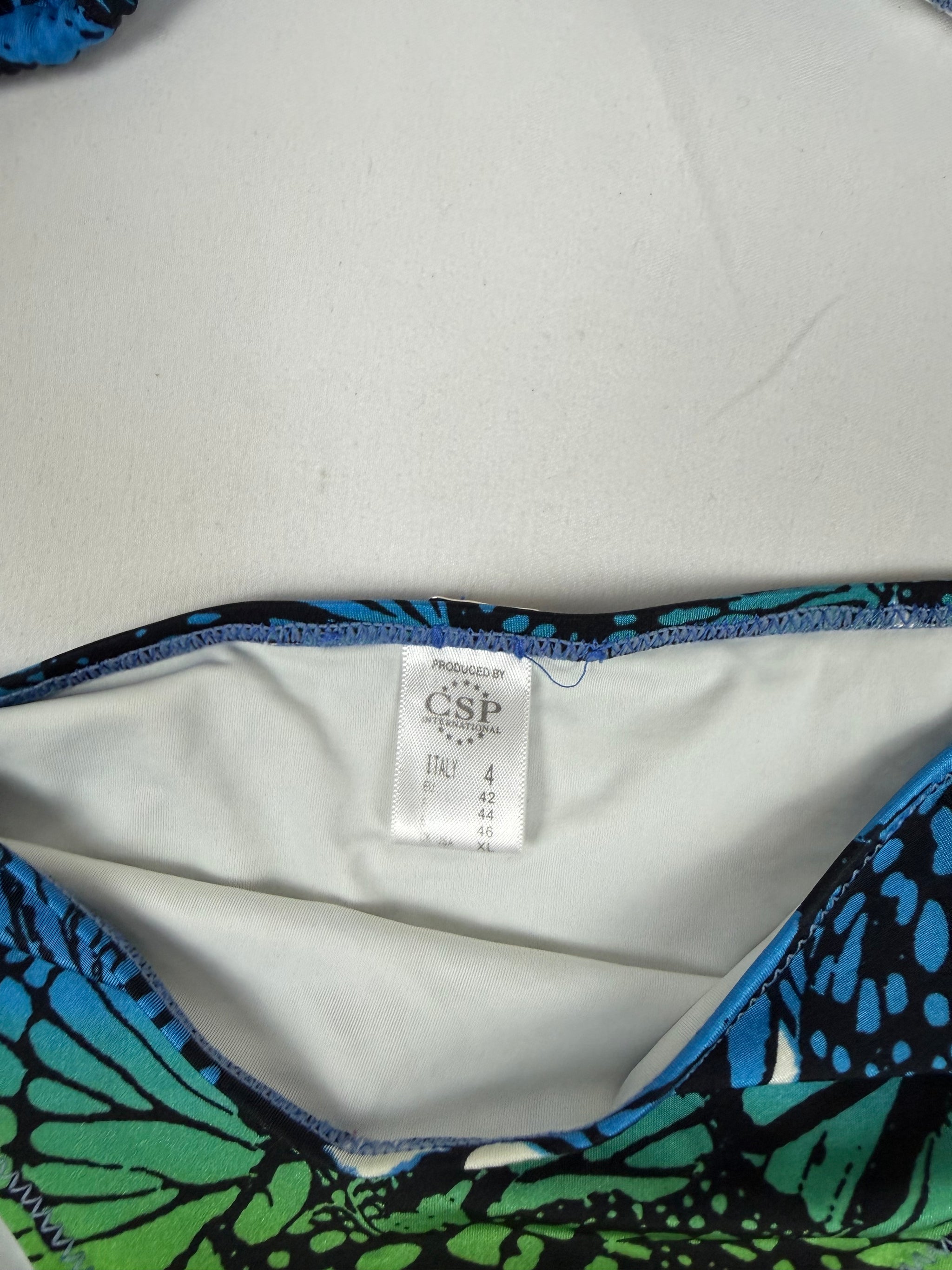 Blue butterflies graphic low rise bikini set (XL)