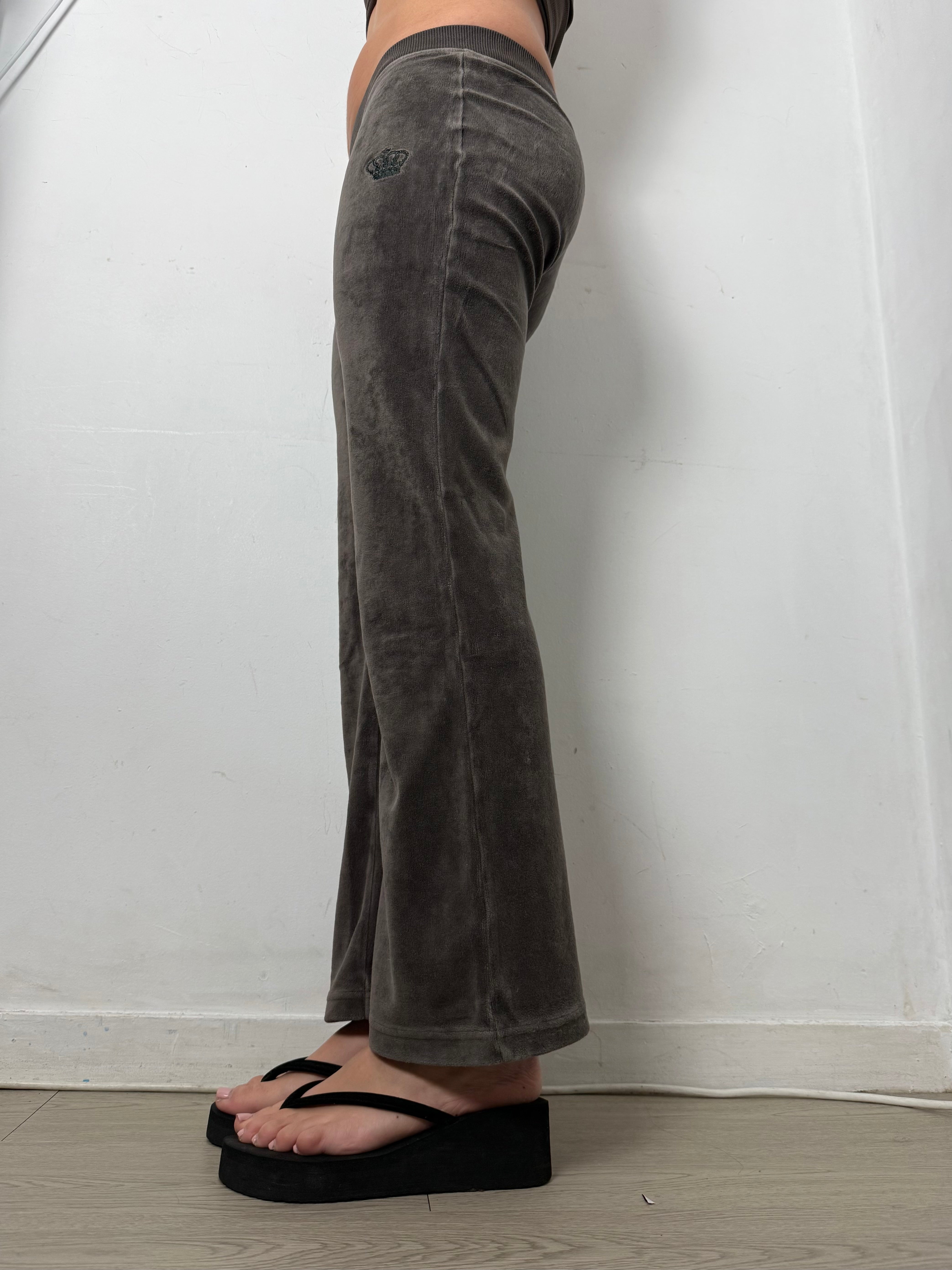 Pantalon droit taille basse en jean noir (XS)