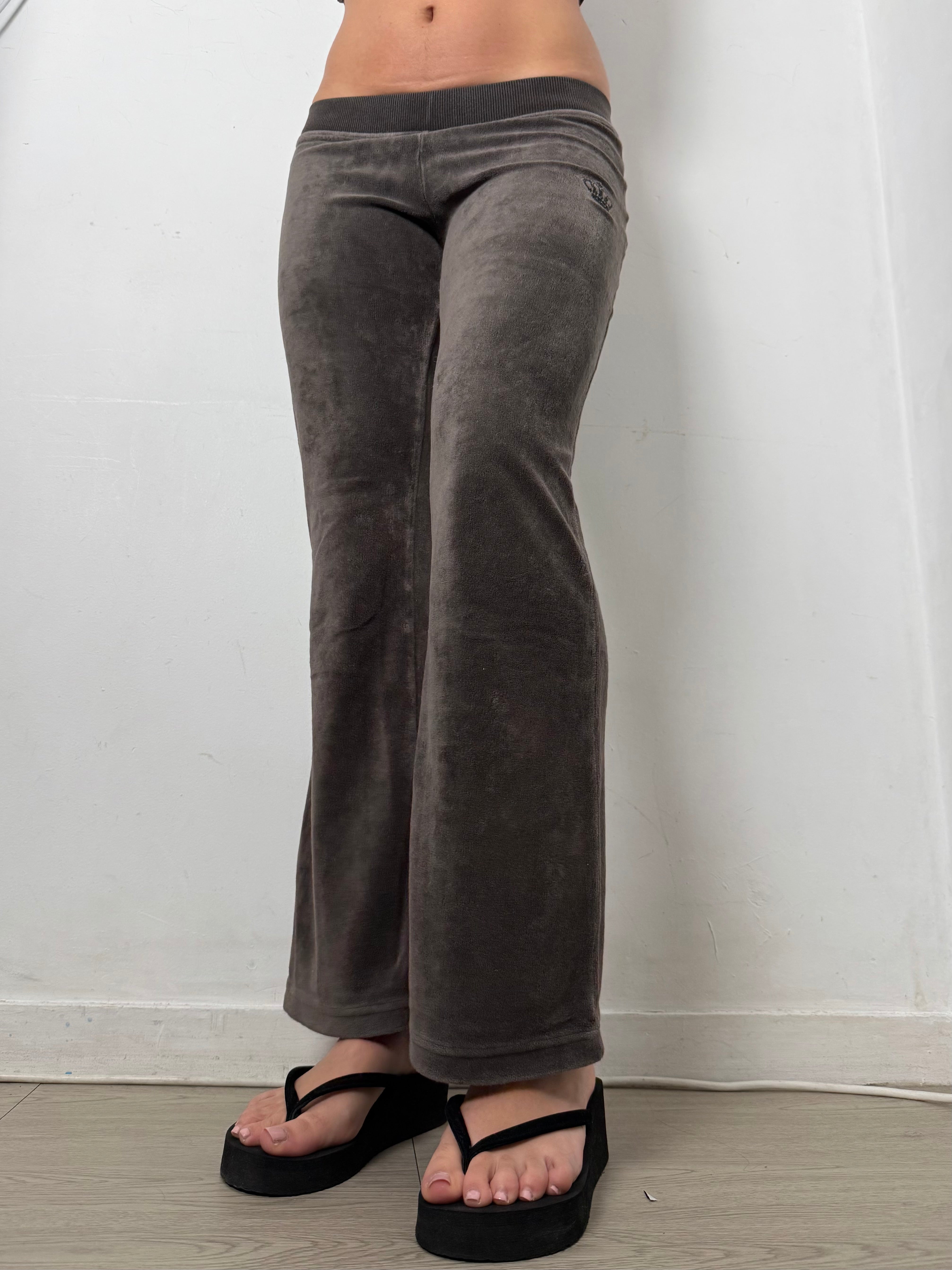 Pantalon droit taille basse en jean noir (XS)