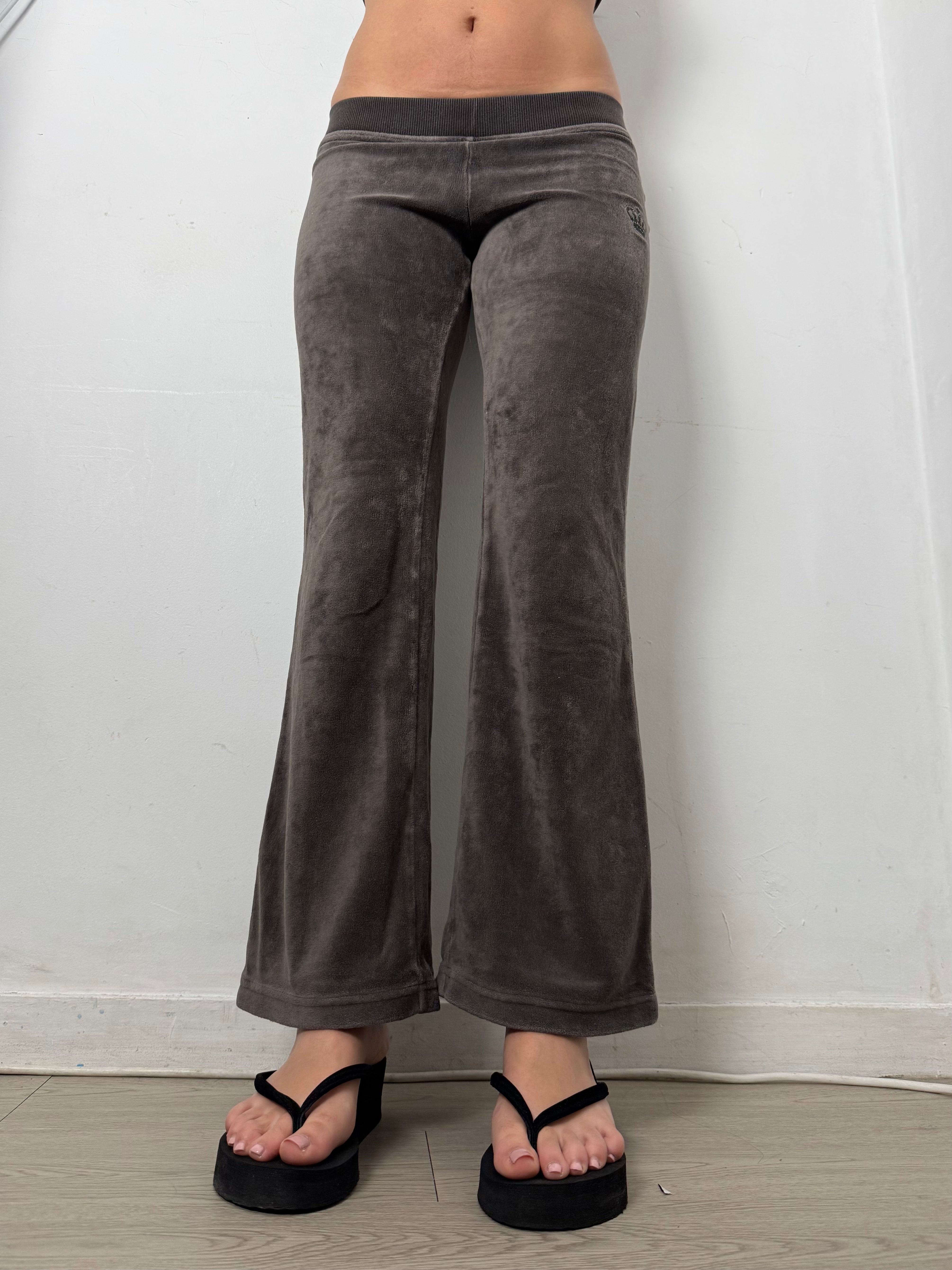Pantalon droit taille basse en jean noir (XS)