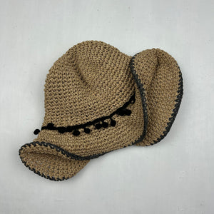 Beige summer straw hat