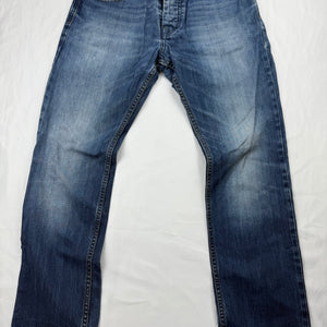 Blue denim low rise baggy denim pants (M/L)