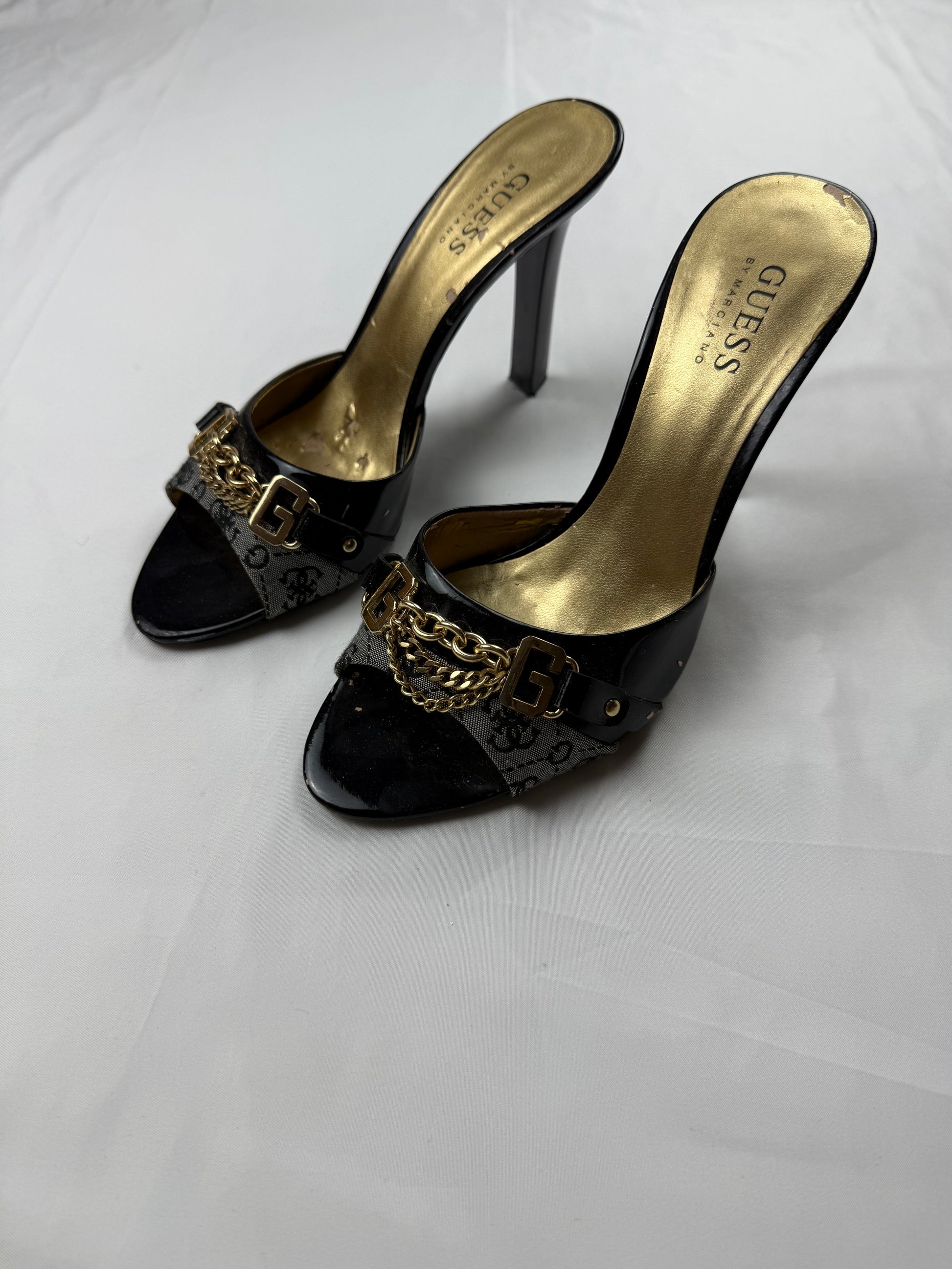Black kitten heels charms mules (38)