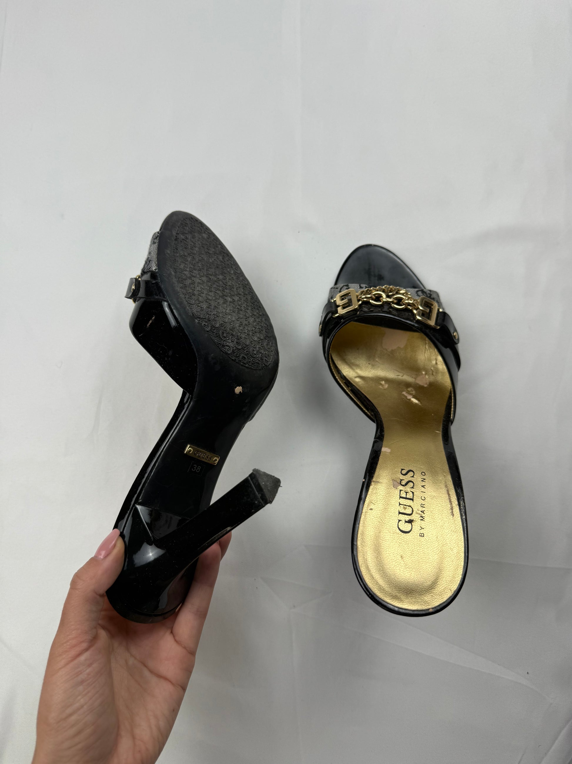Black kitten heels charms mules (38)