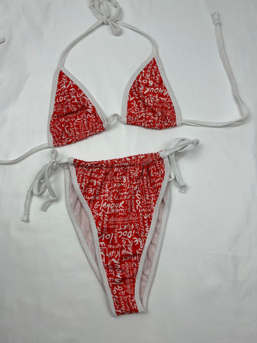 Red graphic bikini set (S/M)