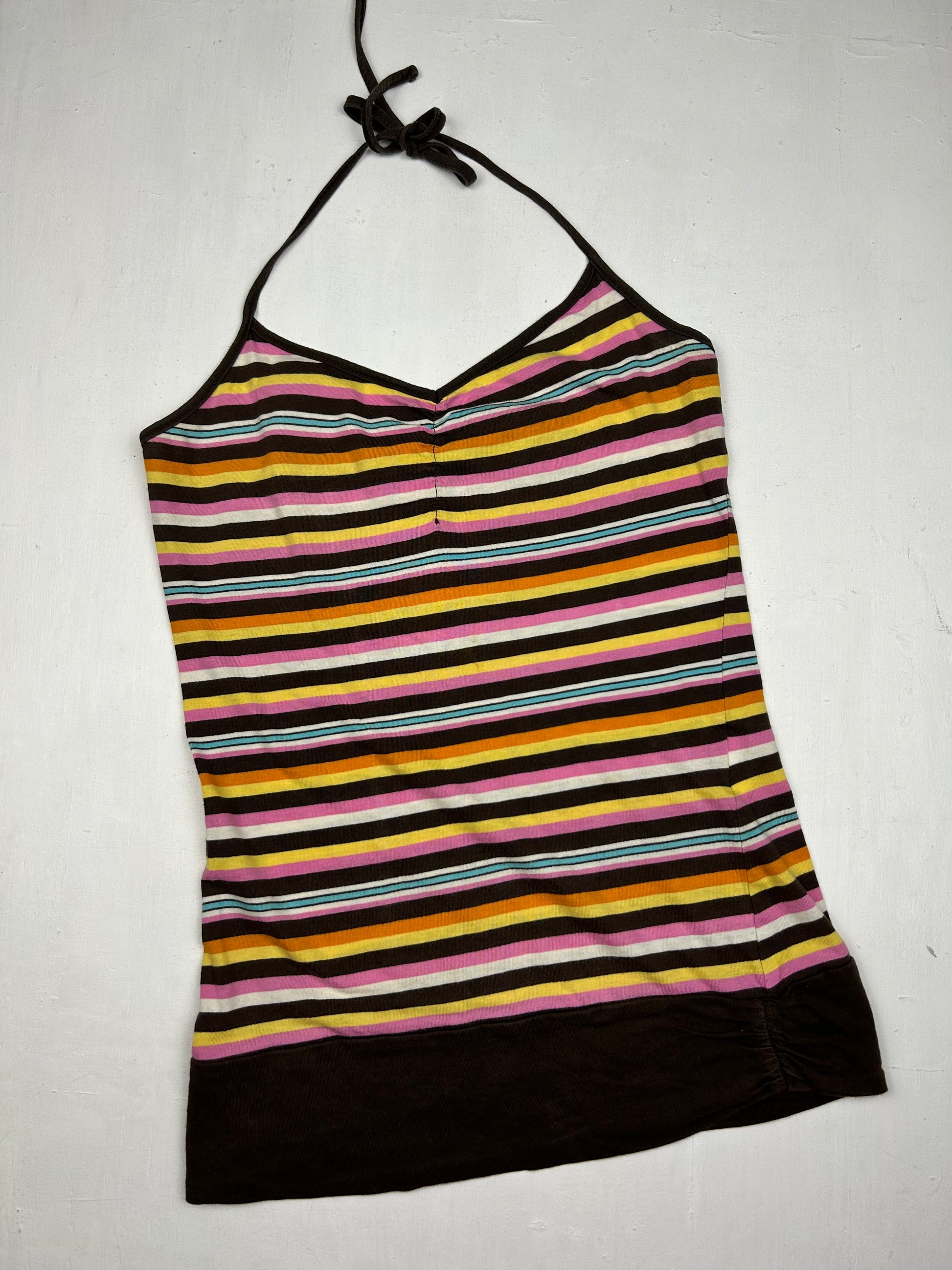 Multicolor striped halter top (S)