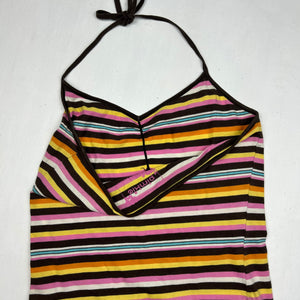 Multicolor striped halter top (S)