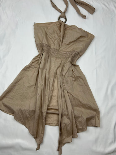 Khaki 100% cotton halter top (S/M)