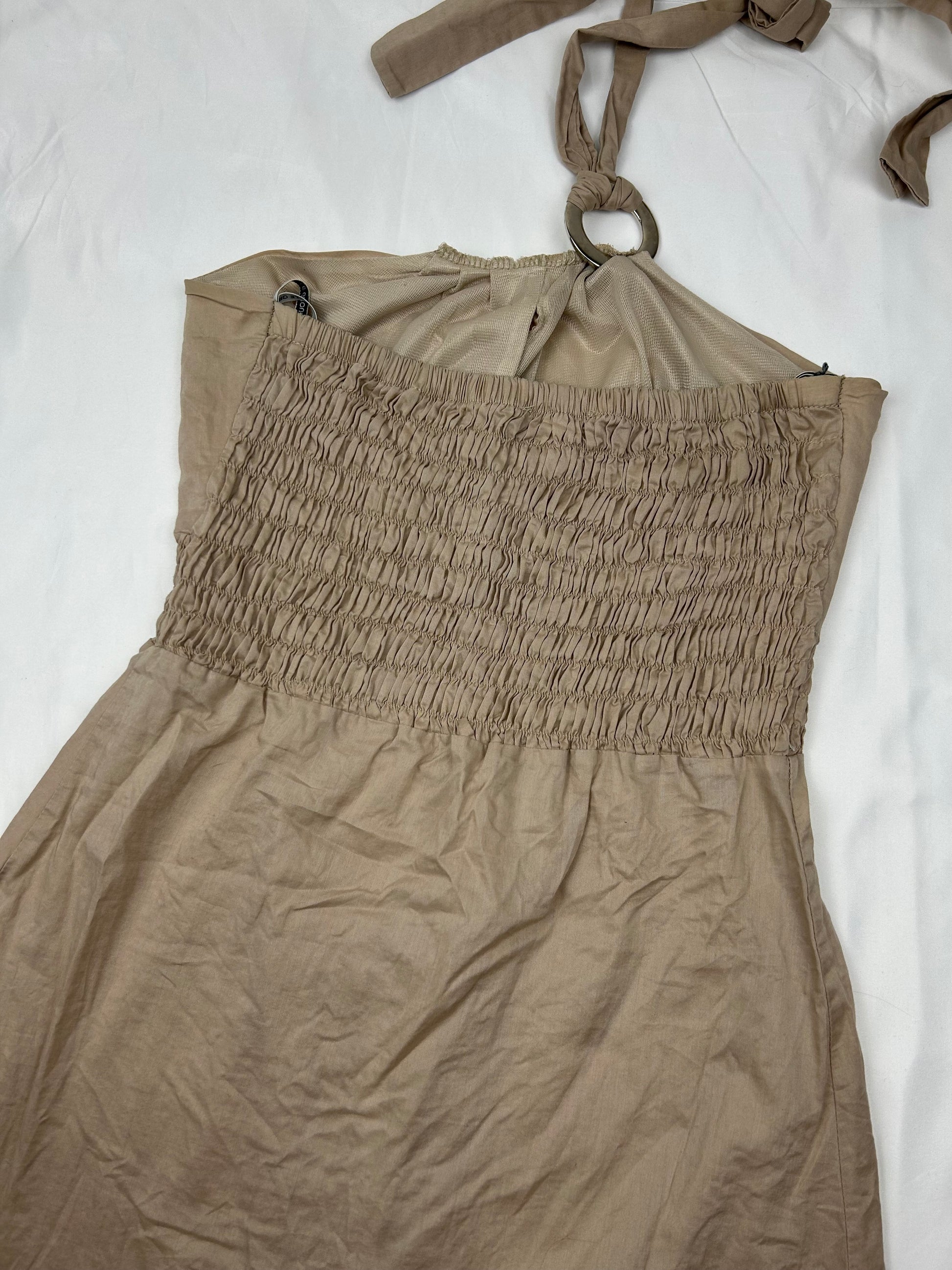 Khaki 100% cotton halter top (S/M)