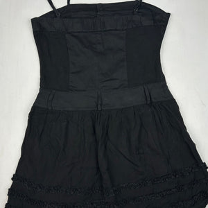 Black pleated mini dress (L)