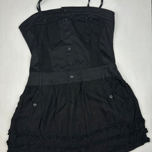 Black pleated mini dress (L)