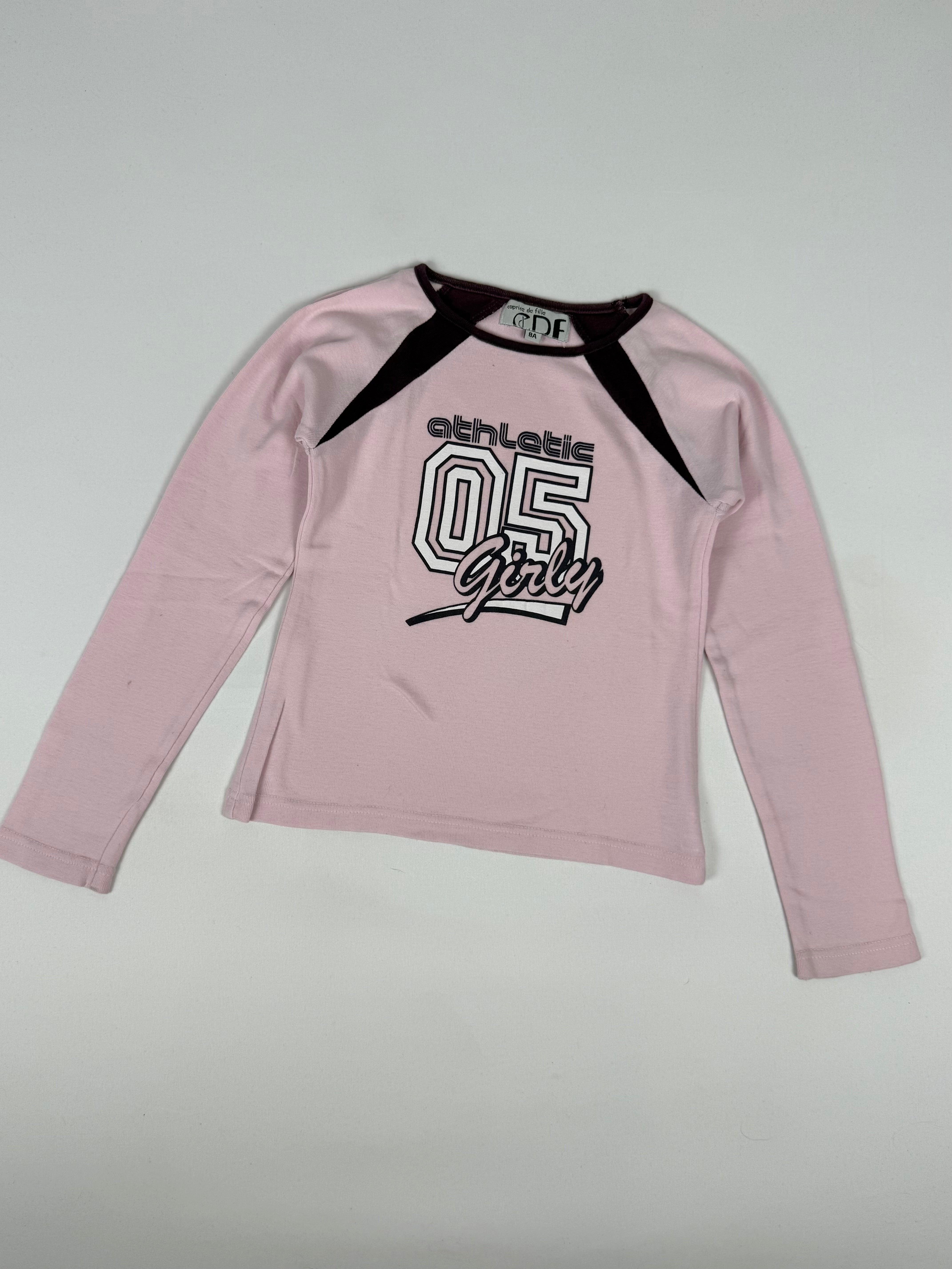 Baby pink graphic long sleeves top (XS)