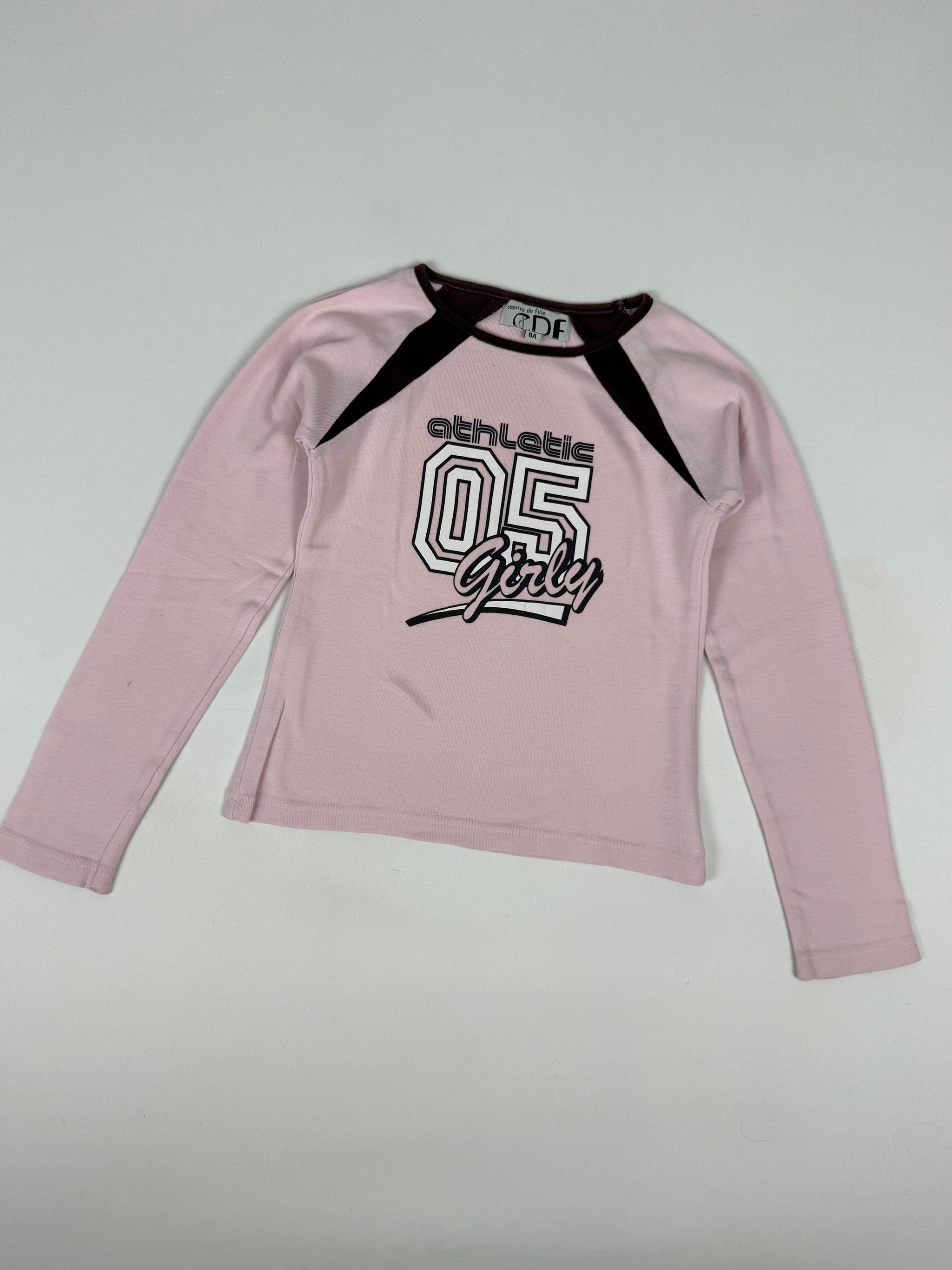 Baby pink graphic long sleeves top (XS)