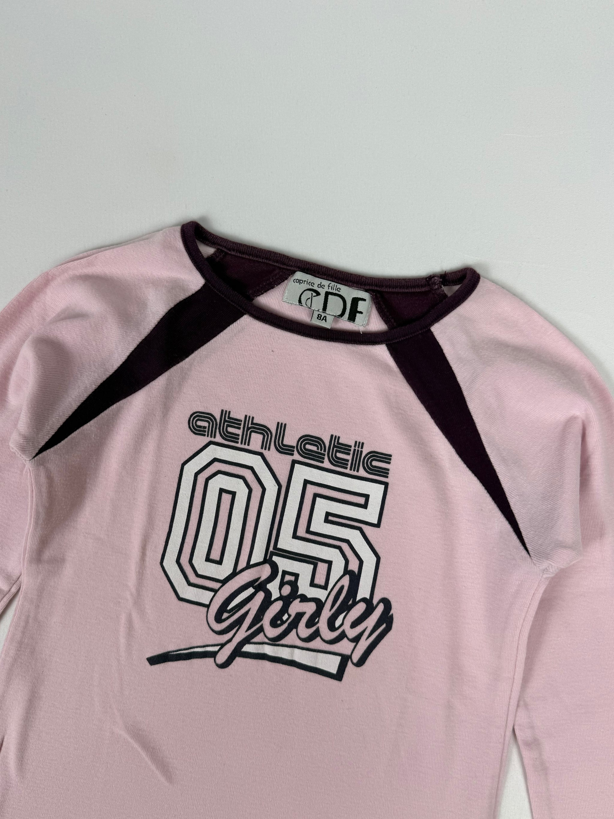 Baby pink graphic long sleeves top (XS)