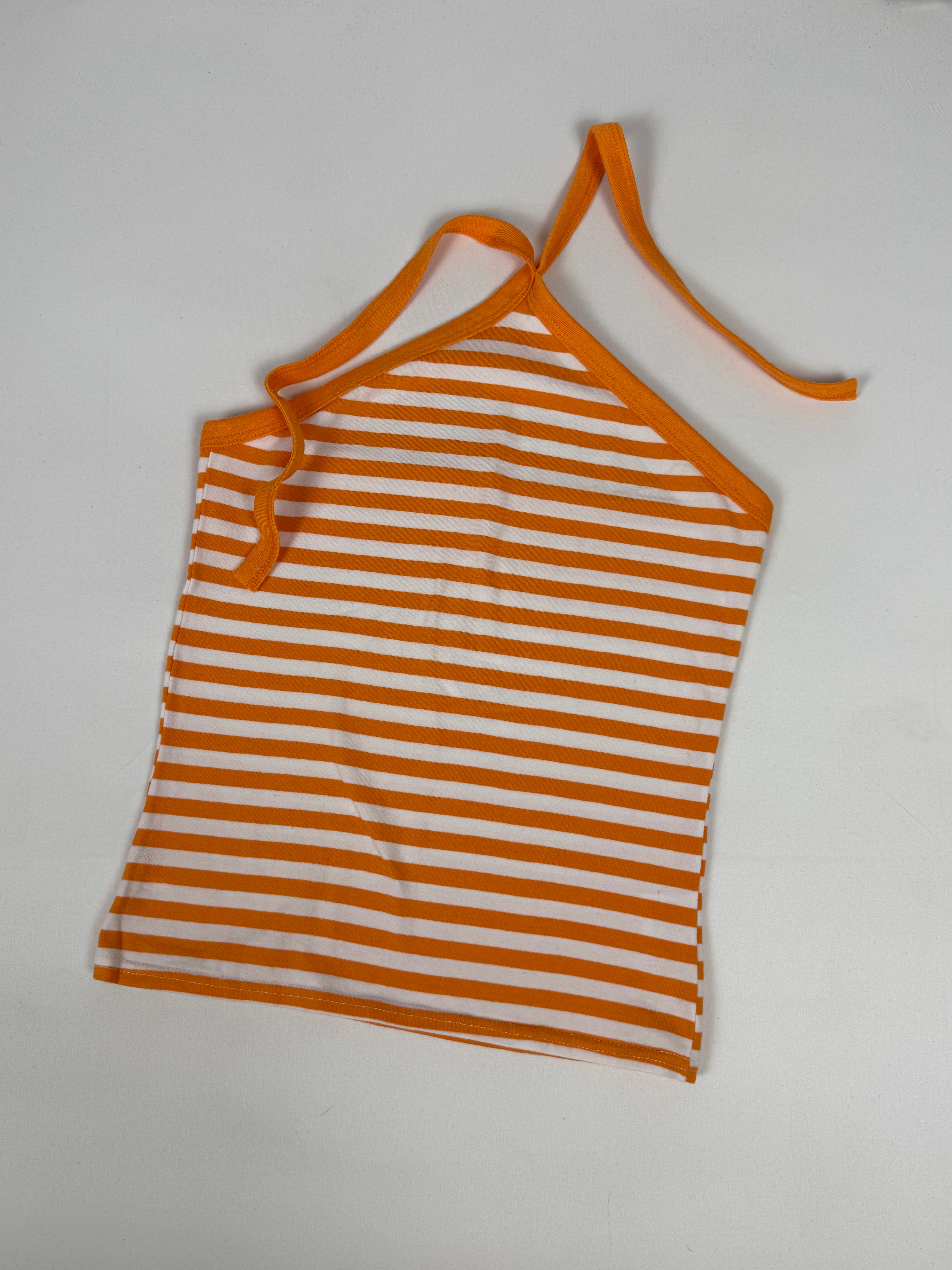 Orange striped cotton top (S)