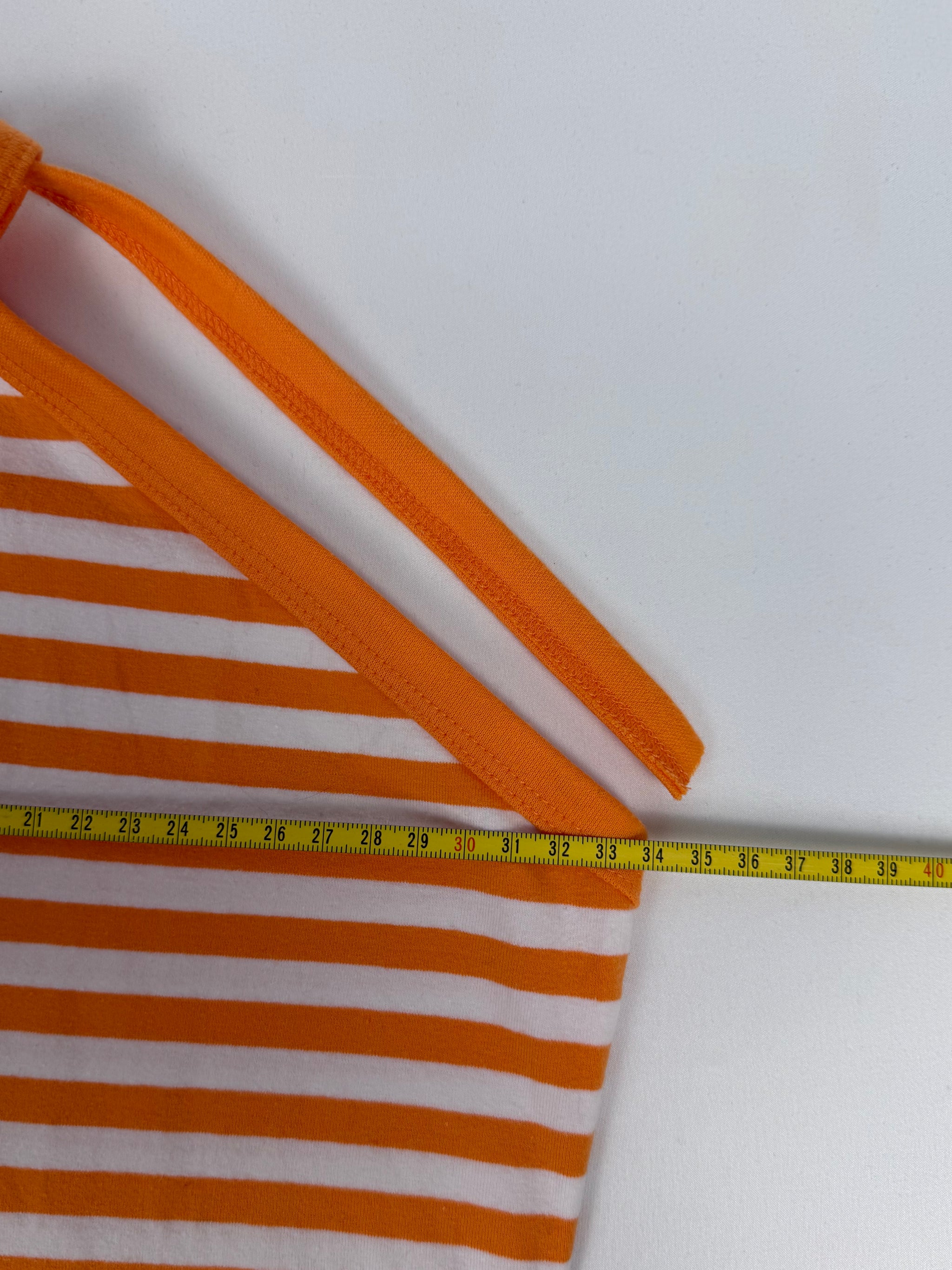 Orange striped cotton top (S)