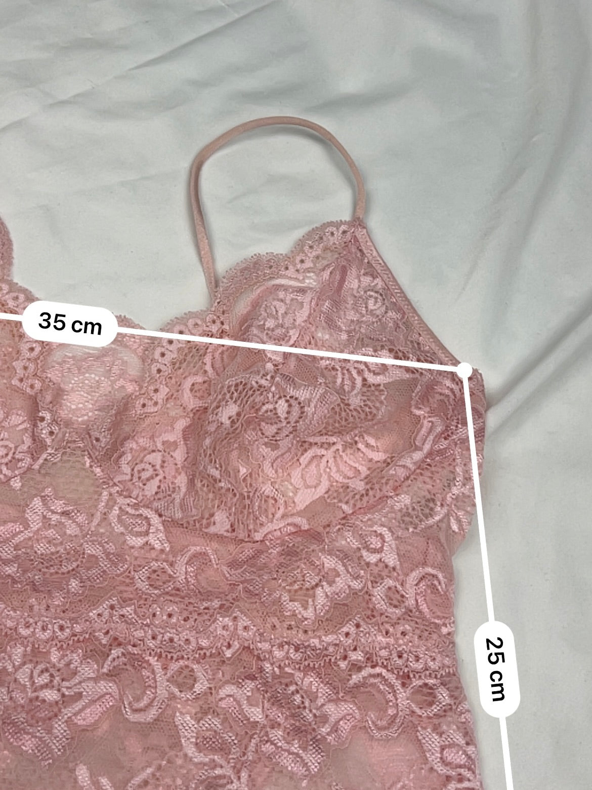 Pink see trough lace bralette (M)