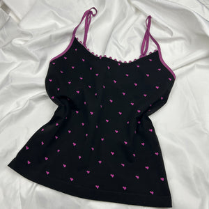 Black & pink stretchy cami top (M/L)