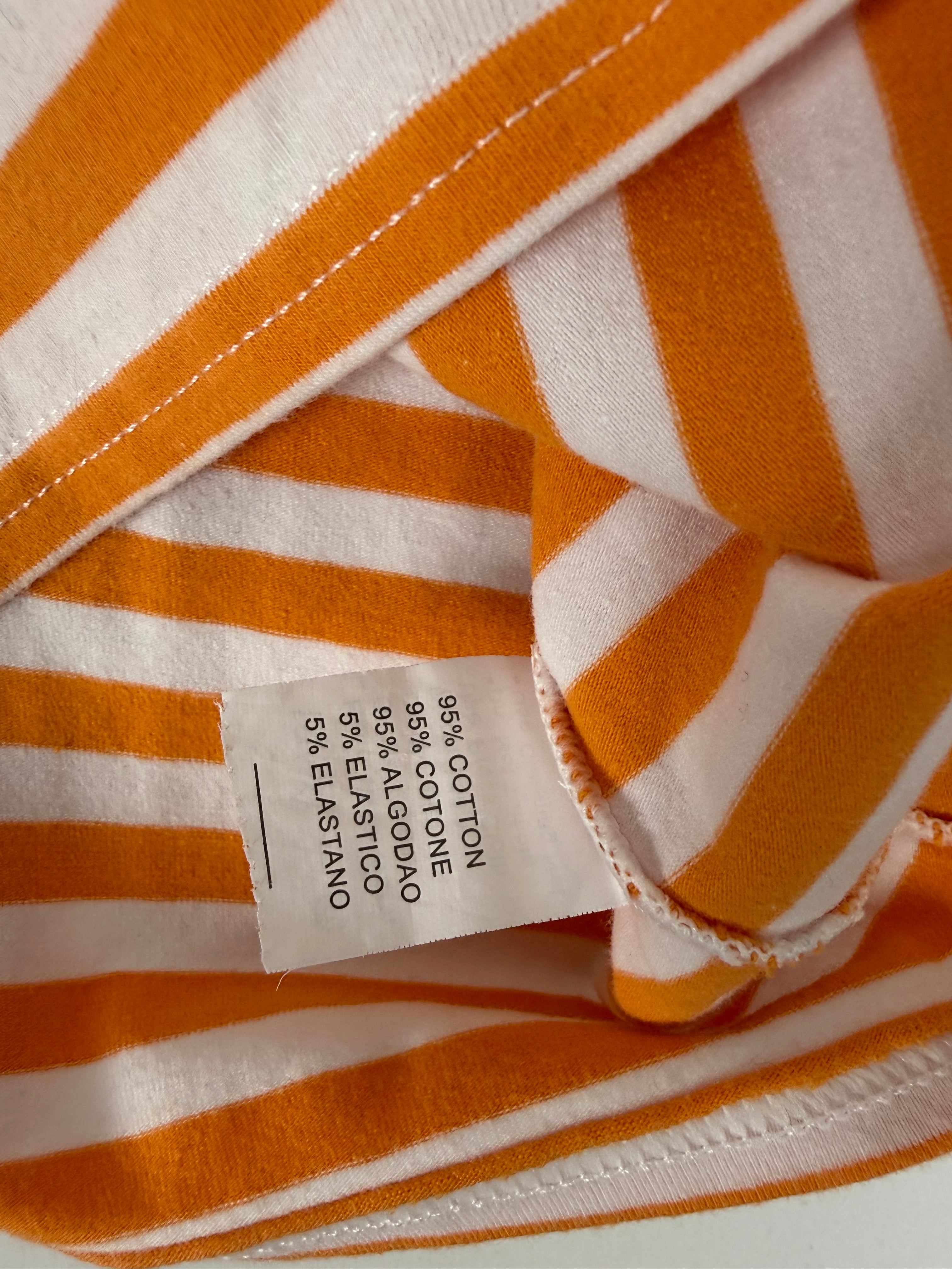 Orange striped cotton top (S)