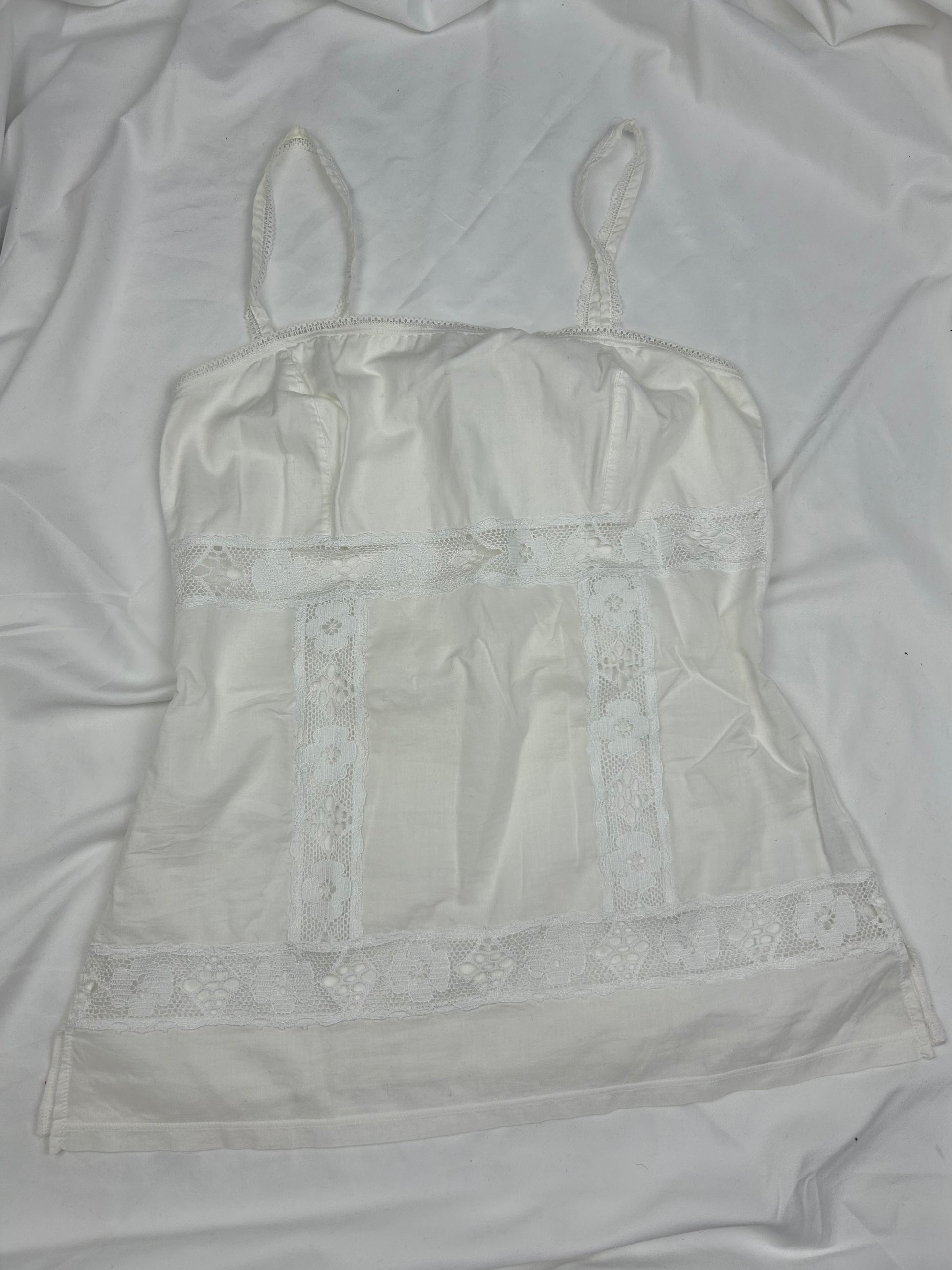White 100% cotton cami top (S/M)