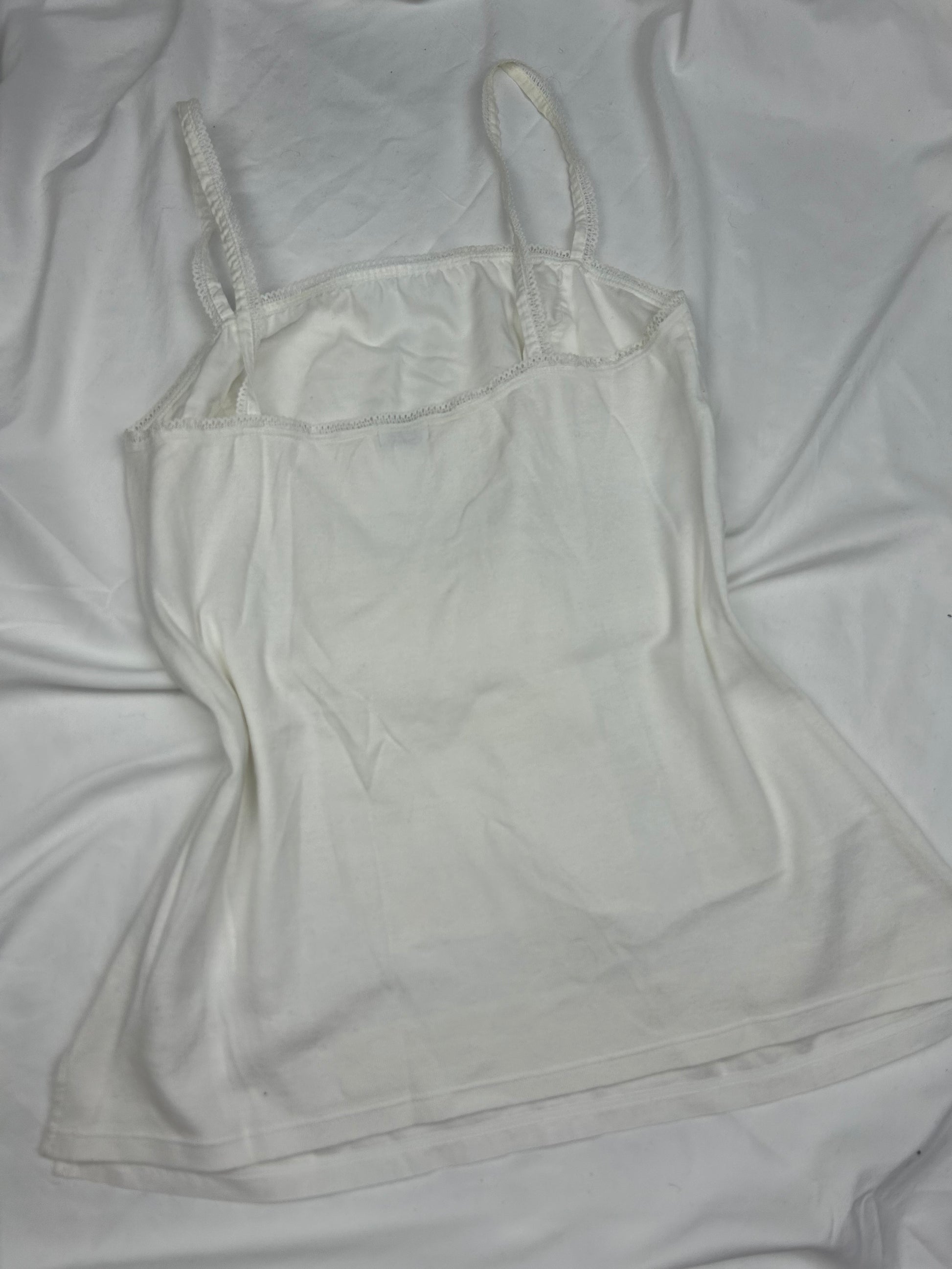 White 100% cotton cami top (S/M)