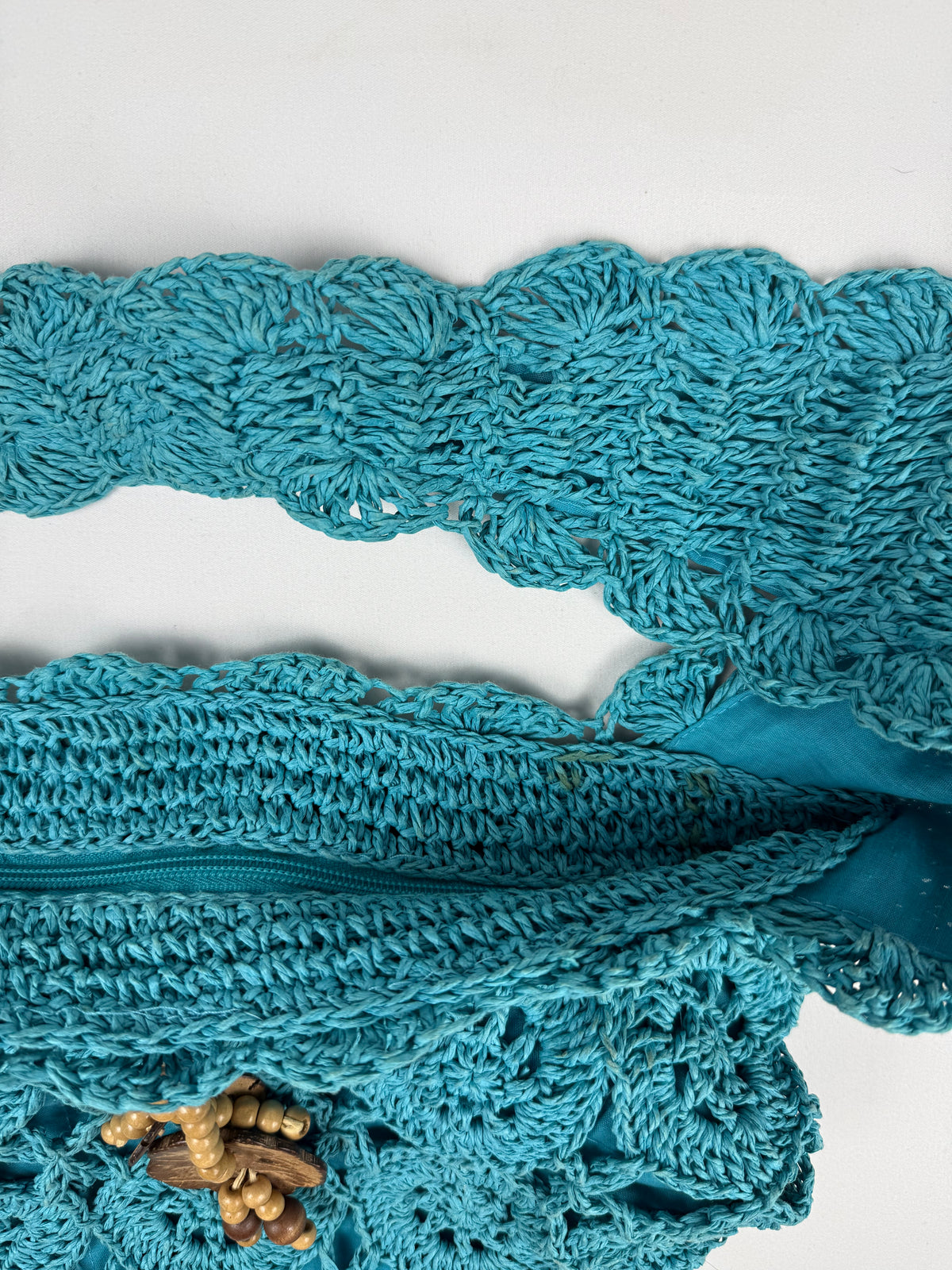 Blue crochet besace bag (20x34cm)