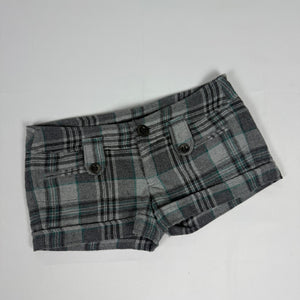 Grey check print low rise mini short (M)
