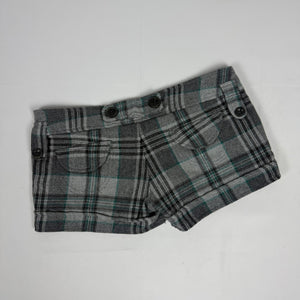 Grey check print low rise mini short (M)