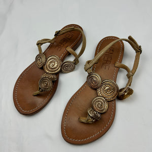 Real leather metallic pearls summer sandals (36)