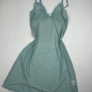 Baby blue satin babydoll mini dress (M)