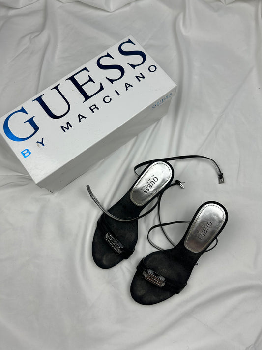 Grey real leather kitten heels (36)