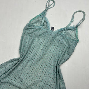 Baby blue satin babydoll mini dress (M)