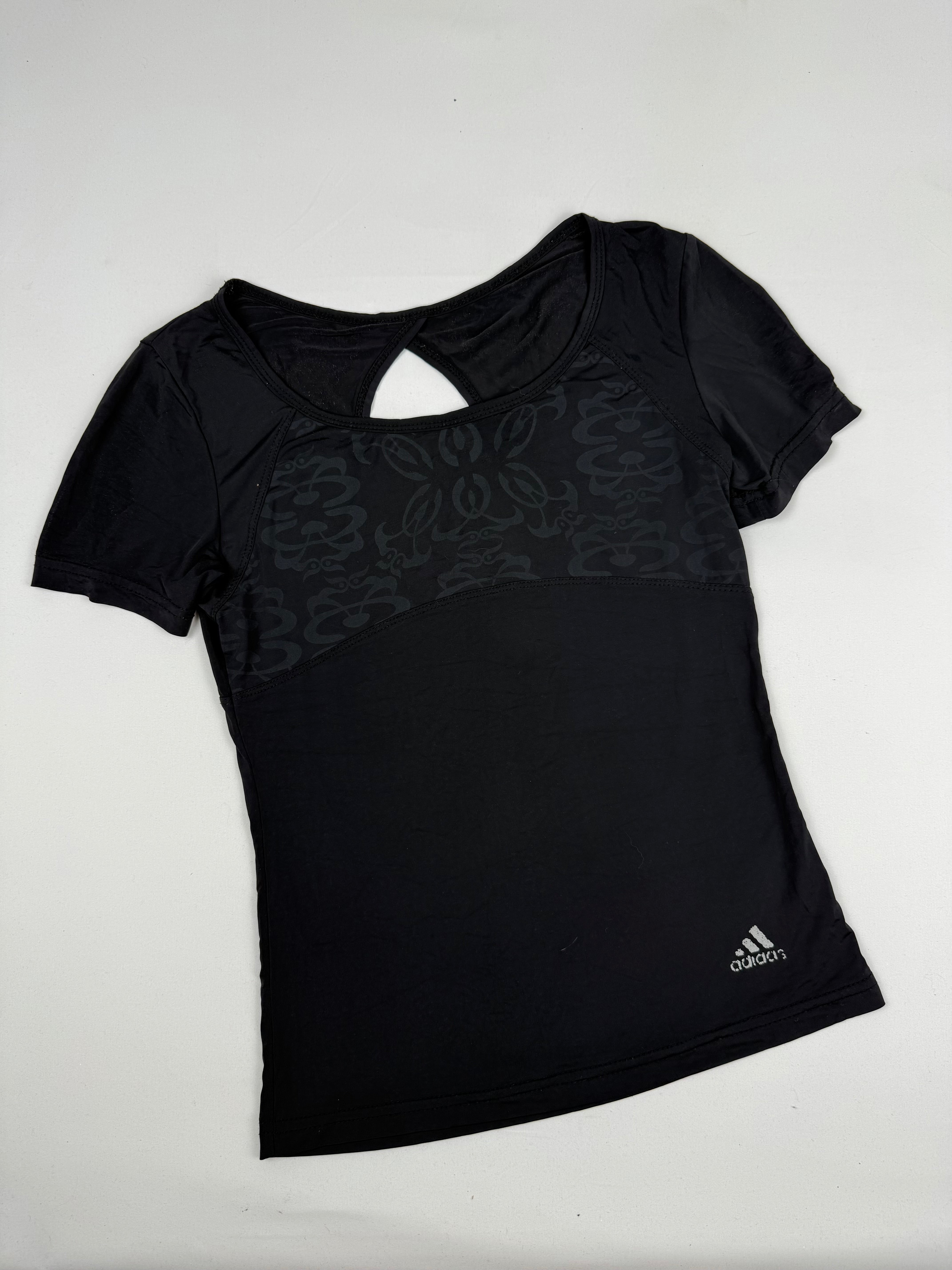Black graphic activewear tee (S)