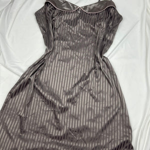 Brown silky babydoll mini dress (XL)
