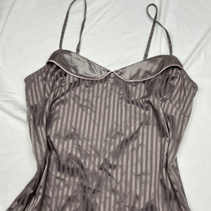 Brown silky babydoll mini dress (XL)