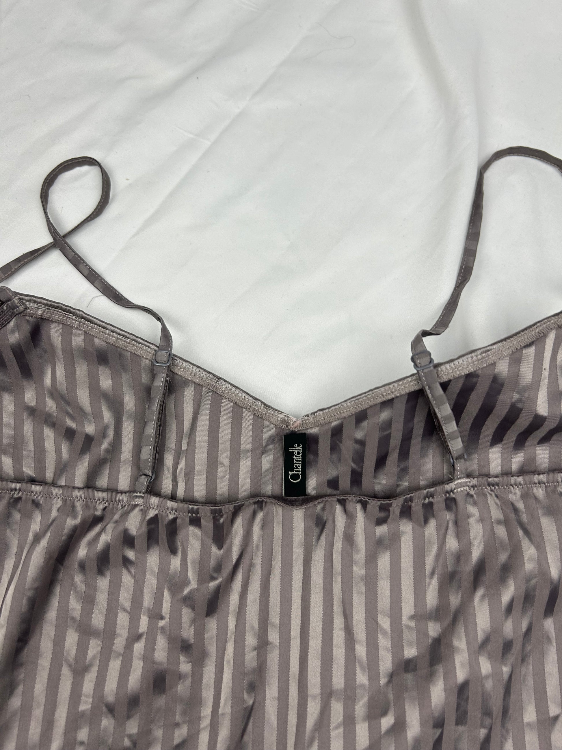 Brown silky babydoll mini dress (XL)