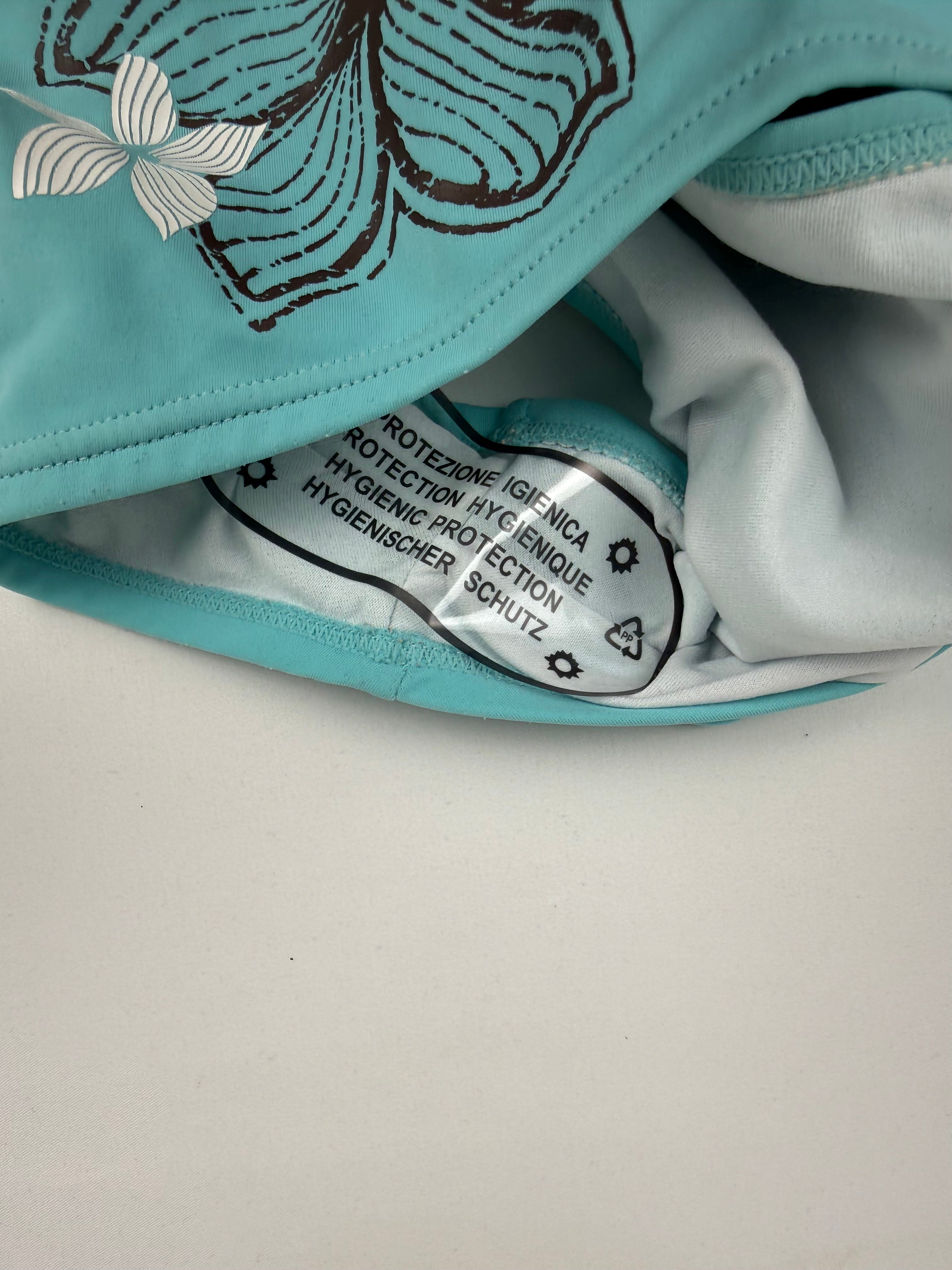 Blue floral shorty bikini set (S)