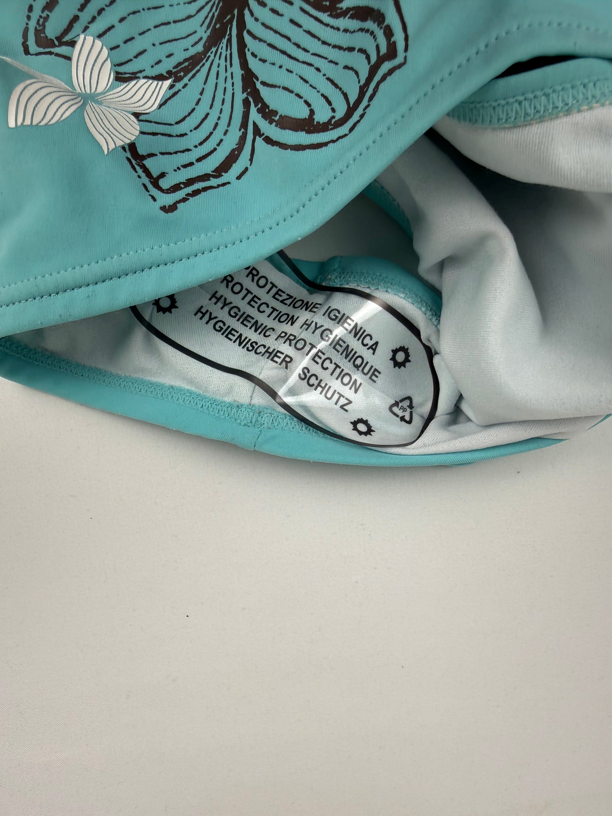Blue floral shorty bikini set (S)