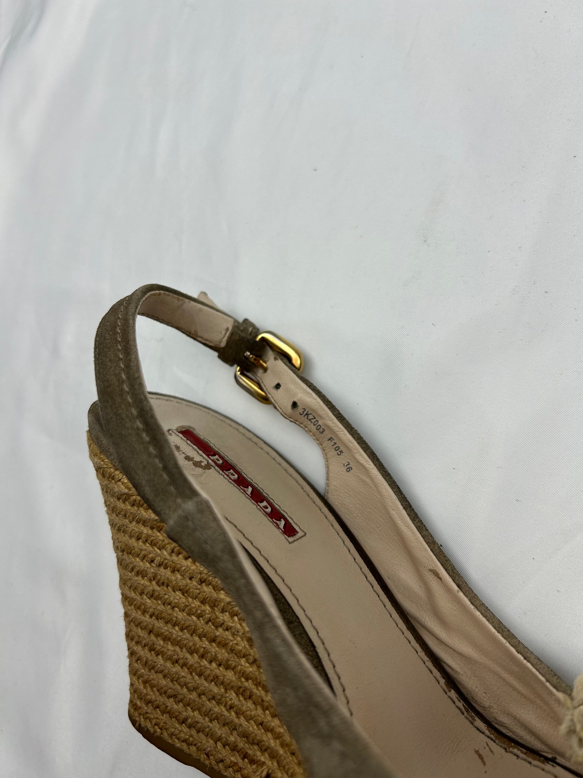 Khaki wedge heels (36)