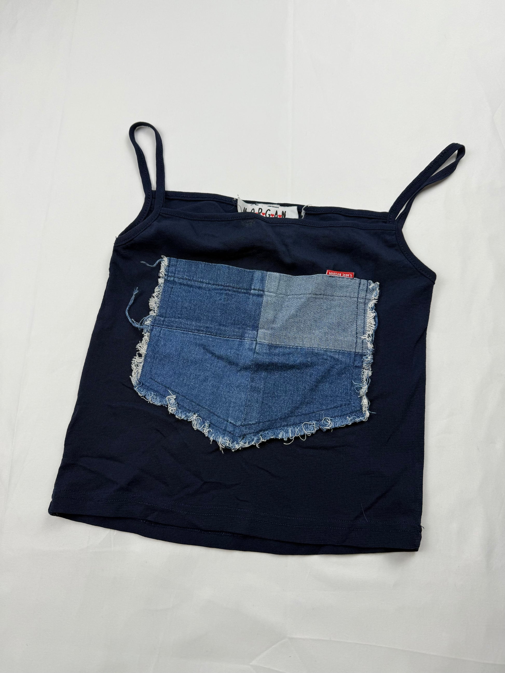 Navy mesh cami top (XS/S)