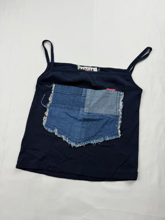 Navy mesh cami top (XS/S)