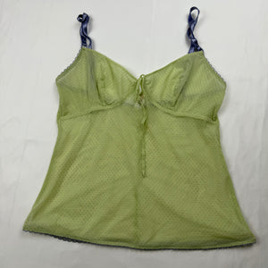 Green mesh babydoll cami top (S/M)