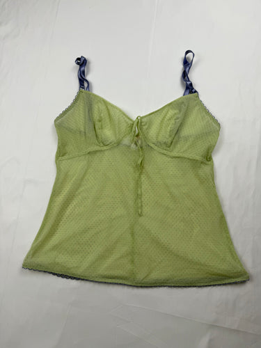 Green mesh babydoll cami top (S/M)