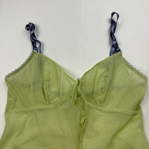 Green mesh babydoll cami top (S/M)